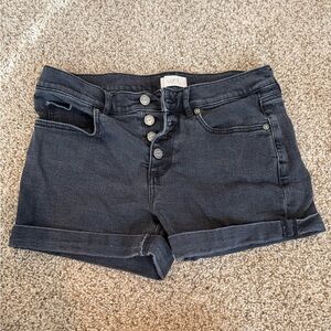LOFT Black Jean Shorts Mid-Thigh Cuffed